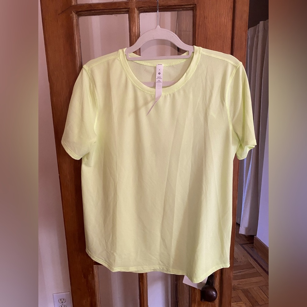 NWT Lululemon neon green/yellow workout top